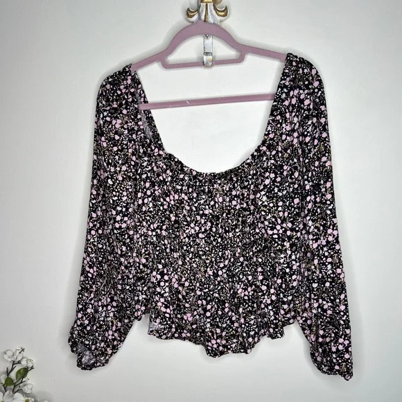 J. CREW Puff-Sleeve Drapey Crepe Top in Fall Garden Floral {3J13} - Picture 3 of 7